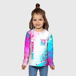 Лонгслив детский One Piece neon gradient style: надпись, символ, цвет: 3D-принт — фото 2