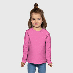 Лонгслив детский Нежный розовый кружочки, цвет: 3D-принт — фото 2
