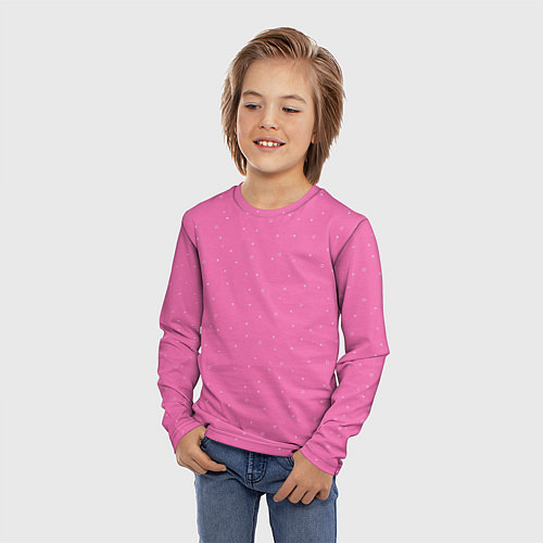 Детский лонгслив Нежный розовый кружочки / 3D-принт – фото 3