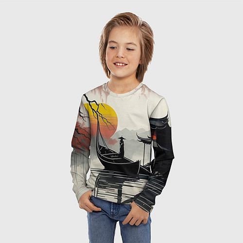 Детский лонгслив Красота Японии / 3D-принт – фото 3