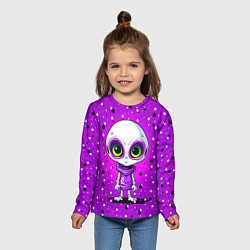 Лонгслив детский Alien - purple color, цвет: 3D-принт — фото 2