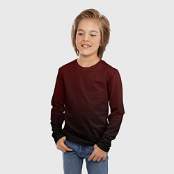 Лонгслив детский Градиент бордово-чёрный, цвет: 3D-принт — фото 2