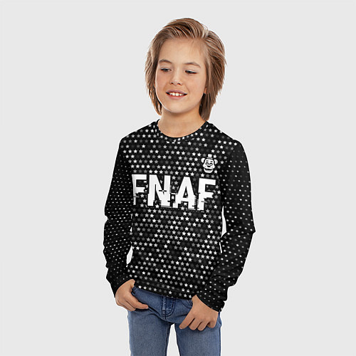 Детский лонгслив FNAF glitch на темном фоне: символ сверху / 3D-принт – фото 3