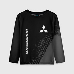 Лонгслив детский Mitsubishi speed на темном фоне со следами шин: на, цвет: 3D-принт