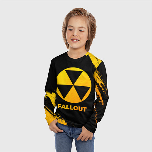 Детский лонгслив Fallout - gold gradient / 3D-принт – фото 3
