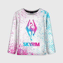 Лонгслив детский Skyrim neon gradient style, цвет: 3D-принт