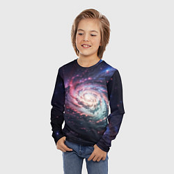 Лонгслив детский Спиральная галактика в космосе, цвет: 3D-принт — фото 2