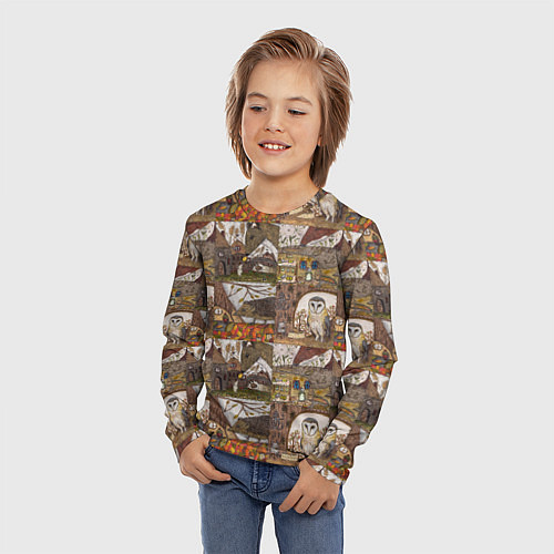 Детский лонгслив Рисунки коллаж / 3D-принт – фото 3