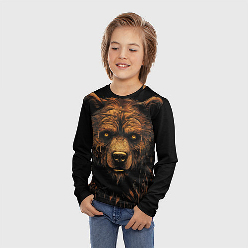 Детский лонгслив Медведь иллюстрация / 3D-принт – фото 3