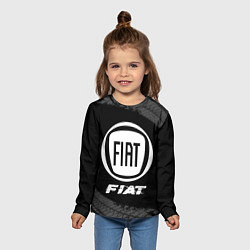 Лонгслив детский Fiat speed на темном фоне со следами шин, цвет: 3D-принт — фото 2