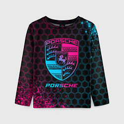 Лонгслив детский Porsche - neon gradient, цвет: 3D-принт