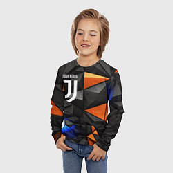 Лонгслив детский Juventus orange black style, цвет: 3D-принт — фото 2