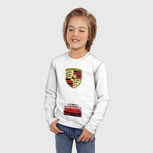 Детский лонгслив Porsche car / 3D-принт – фото 3