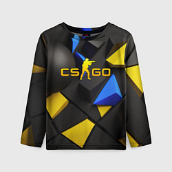 Лонгслив детский CSGO blue yellow abstract, цвет: 3D-принт