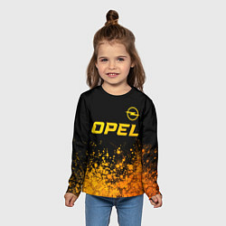 Лонгслив детский Opel - gold gradient: символ сверху, цвет: 3D-принт — фото 2