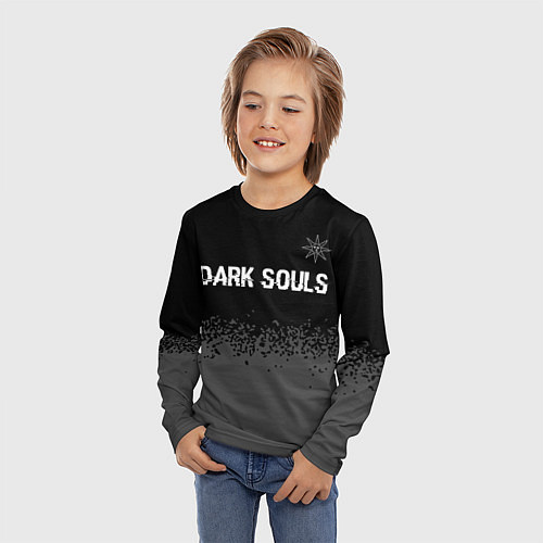 Детский лонгслив Dark Souls glitch на темном фоне: символ сверху / 3D-принт – фото 3