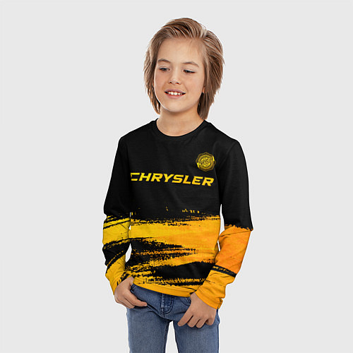 Детский лонгслив Chrysler - gold gradient: символ сверху / 3D-принт – фото 3