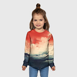 Лонгслив детский Ретро пейзаж моря, цвет: 3D-принт — фото 2