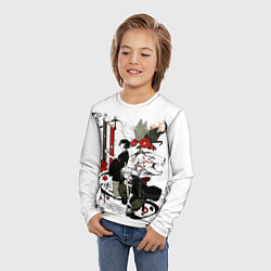 Лонгслив детский Дазай и Ацуши - бродячие псы, цвет: 3D-принт — фото 2