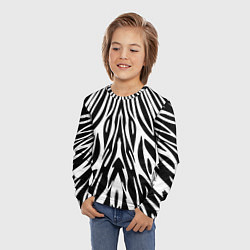 Лонгслив детский Черная абстракция зебра, цвет: 3D-принт — фото 2