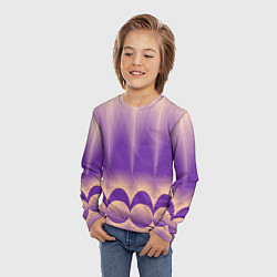 Лонгслив детский Фиолетовый градиент в полоску, цвет: 3D-принт — фото 2