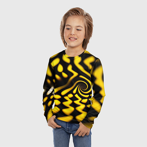 Детский лонгслив Желтая футболка с воронкой / 3D-принт – фото 3
