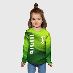 Лонгслив детский Ювентус лого на зеленом фоне, цвет: 3D-принт — фото 2