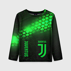 Лонгслив детский Juventus green logo neon, цвет: 3D-принт