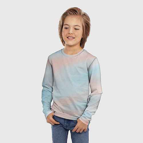 Детский лонгслив Нежно розовые и голубые размытия / 3D-принт – фото 3