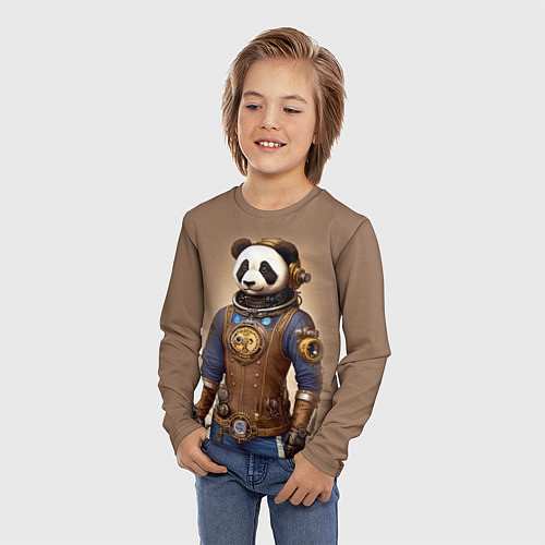 Детский лонгслив Крутой панда в стиле стимпанк - нейросеть / 3D-принт – фото 3
