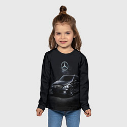 Лонгслив детский Mercedes black, цвет: 3D-принт — фото 2