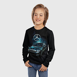 Лонгслив детский Mercedes Benz dark style, цвет: 3D-принт — фото 2