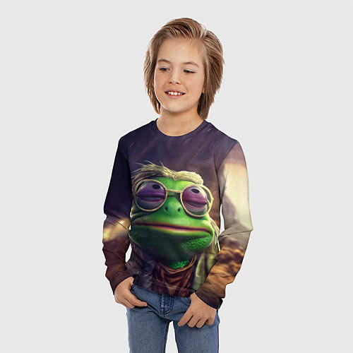 Детский лонгслив Пеппи хиппи стиль / 3D-принт – фото 3