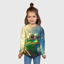 Лонгслив детский Лягушка Пепе, цвет: 3D-принт — фото 2