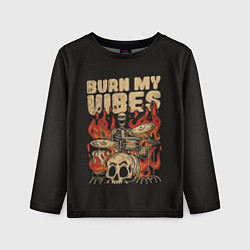 Детский лонгслив Burn my vibes