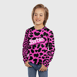 Лонгслив детский Барби розовый леопардовый принт, цвет: 3D-принт — фото 2