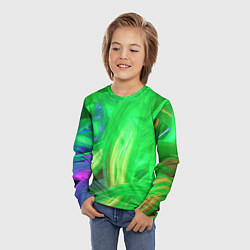 Лонгслив детский Зеленая абстракция, цвет: 3D-принт — фото 2