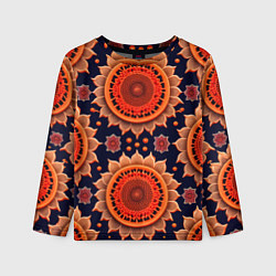 Лонгслив детский Солнце в виде узора, цвет: 3D-принт