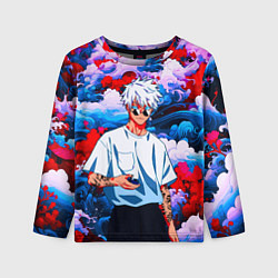 Лонгслив детский Красавец Сатору Годжо - Магическая битва, цвет: 3D-принт