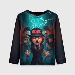 Лонгслив детский ACDC cartoon, цвет: 3D-принт
