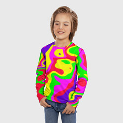 Лонгслив детский Абстракция пять цветов, цвет: 3D-принт — фото 2