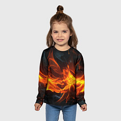 Лонгслив детский Пламя костра, цвет: 3D-принт — фото 2