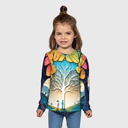 Лонгслив детский Семейное дерево - нейросеть, цвет: 3D-принт — фото 2