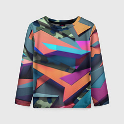 Детский лонгслив Камуфляж и цветная геометрия - нейросеть