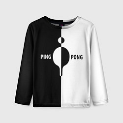 Лонгслив детский Ping-Pong черно-белое, цвет: 3D-принт