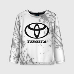 Лонгслив детский Toyota speed на светлом фоне со следами шин, цвет: 3D-принт