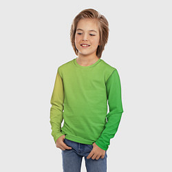 Лонгслив детский Градиент - зеленый лайм, цвет: 3D-принт — фото 2