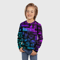 Лонгслив детский Неоновые логотипы Fortnite, цвет: 3D-принт — фото 2