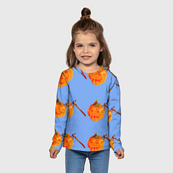 Лонгслив детский Тыква с топором-Хэллоуин, цвет: 3D-принт — фото 2