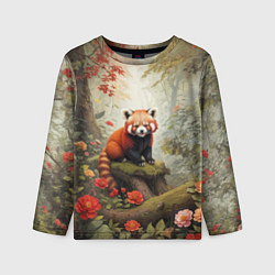 Лонгслив детский Красная панда в лесу, цвет: 3D-принт
